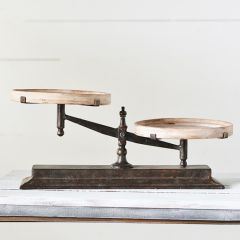 Tin and Wood Balance Scale