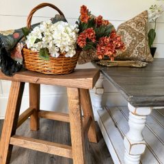 Primitive Farmhouse Wooden Stool