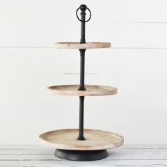 3 Tier Wood and Metal Display Stand