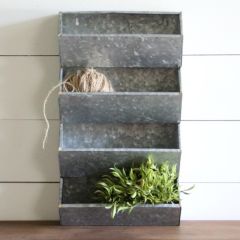Galvanized Metal Wall Organizer Bins