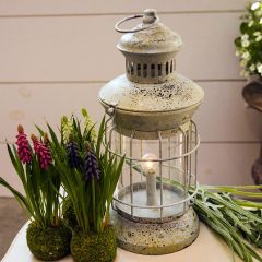 Weathered Cottage Metal Lantern