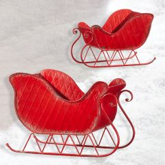 Decorative Bright Iron Sleigh Set of 2
