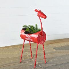 Standing Deer Holiday Planter