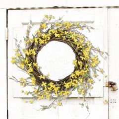 Faux Forsythia Wreath