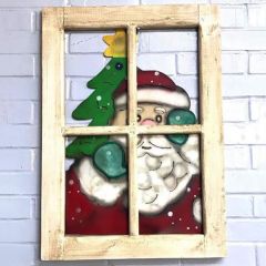 Peeking Santa Frame Wall Art