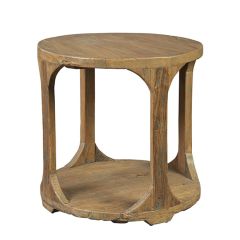 Reclaimed Elm Drum Side Table