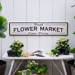 Enameled Metal Flower Market Sign