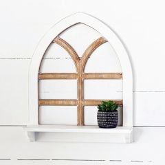 Arched Farmhouse Window Frame Wall Shelf