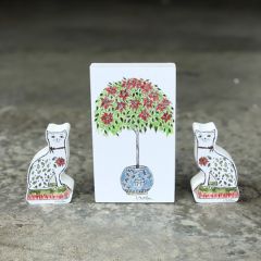 Staffordshire Cat Wood Block Decor Set of 3
