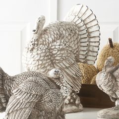 17 Inch Rustic Standing Turkey Statue