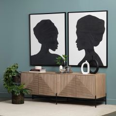 Mid Century Modern Fluted Sideboard