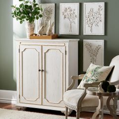2 Door Distressed White Wood Cabinet
