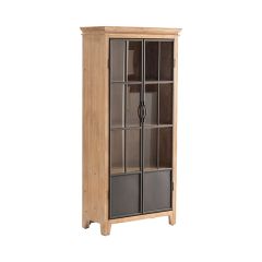 2 Door Rustic Industrial Curio Cabinet