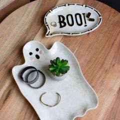 2 Piece Boo and Ghost Serving Platter Set