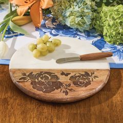 2 Piece Floral Cutting Board with Spreader Set