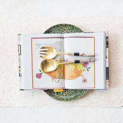 2 Piece Gold Finish Salad Server Set