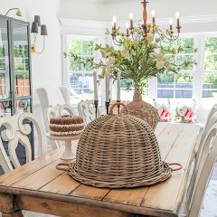 2 Piece Rattan Food Cover With Handles