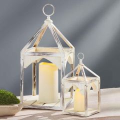 2 Piece Rustic Chic Lantern Set