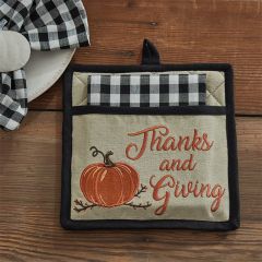 2 Piece Thanks and Giving Pocket Potholder Set