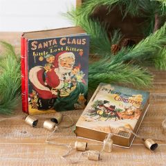 2 Piece Vintage Style Metal Christmas Book Box Set