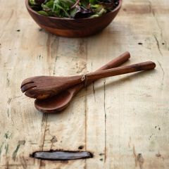 2 Piece Wooden Salad Server