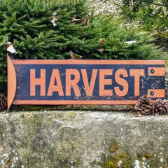 2 Sided Metal HARVEST Sign