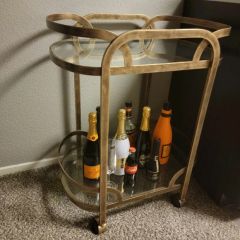 2 Tier Elegant Oval Bar Cart
