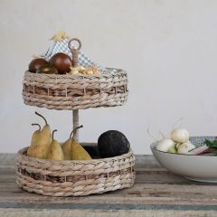 2 Tier Round Basket Tray