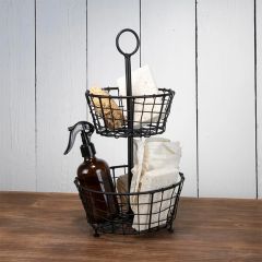 2 Tier Wire Basket Stand