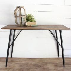 Fir Wood and Metal Table