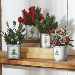 Holiday Botanical Ornament Set of 4