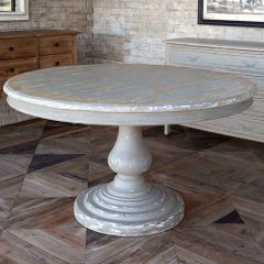 Distressed Farmhouse Pedestal Table