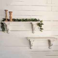 Pale Farmhouse Wall Shelf 39 Inch
