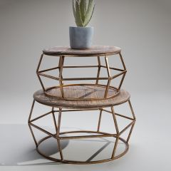 Modern Round Tabletop Plant Stand Set of 2