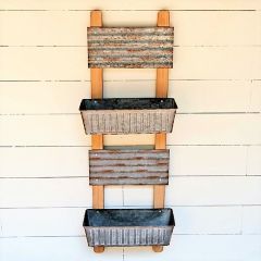 Ladder With Metal Planters