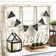 Chalkboard Wood Triangles Banner