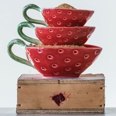 Strawberry Stoneware Prep Bowls Set of 3