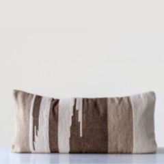 Neutral Tones Woven Wool Kilim Pillow