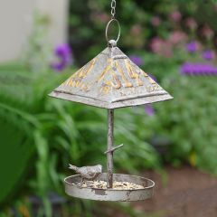 License Plate Roof Hanging Bird Feeder