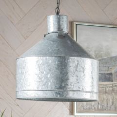 Rustic Round Galvanized Pendant Light