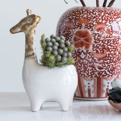 Stoneware Giraffe Planter