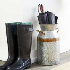 Galvanized Metal Milk Can Vase 14 Inch