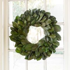 24 Inch Preserved Magnolia Leaf Wreath