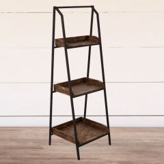 Fir Wood and Iron File Tray Shelf