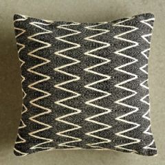 Natural and Black Cotton Chevron Pillow