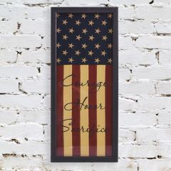 Wood Framed Courage Honor Sacrifice Wall Art