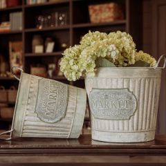Fresh Flower Market Bucket Set of 2