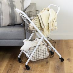 Tiered Metal Basket Cart