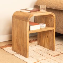 Modern Waterfall Mango Wood End Table Natural