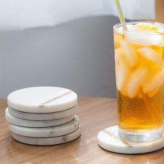 Round Marble Coasters Set of 4